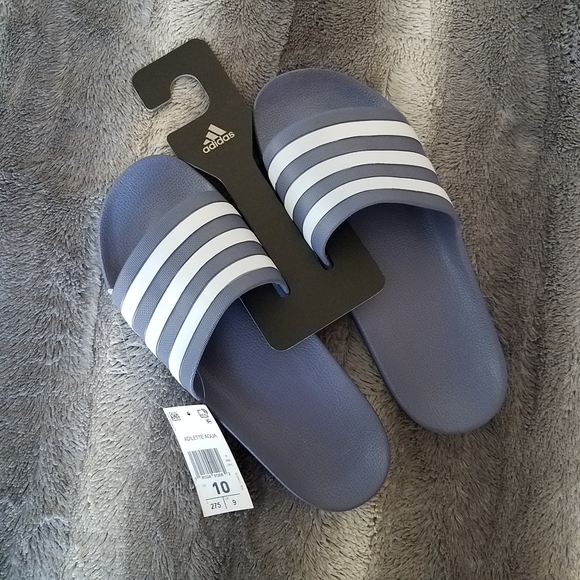 periwinkle adidas slides